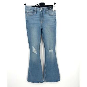 Hollister High-Rise Vintage Flare Jeans Light Wash Distressed 1R W25 L31 NWT